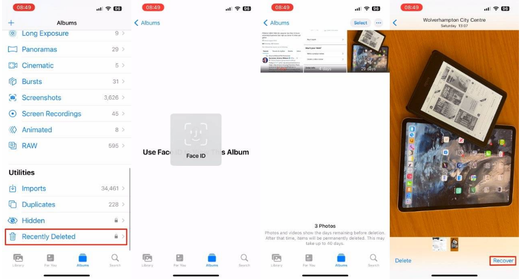 灵山苹果14维修分享 iPhone14 上恢复已删除的照片 