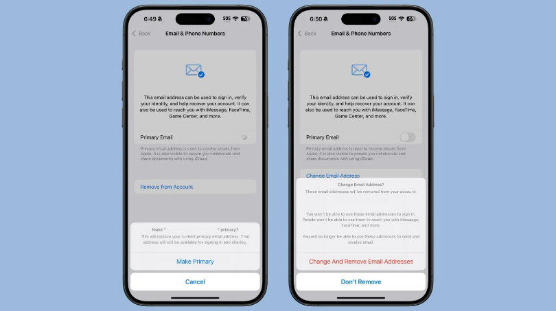 灵山苹果手机维修分享苹果 iOS 18.1 支持设置“主要”邮箱地址并更改 iCloud 邮箱 